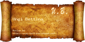 Ungi Bettina névjegykártya